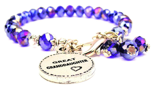 Great Granddaughter Circle Splash Of Color Crystal Bracelet