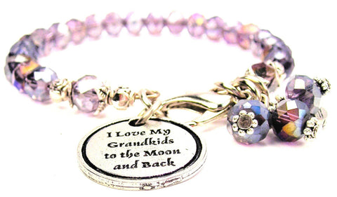 I Love My Grandkids To The Moon And Back Splash Of Color Crystal Bracelet