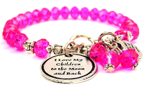 I Love My Children To The Moon And Back Splash Of Color Crystal Bracelet