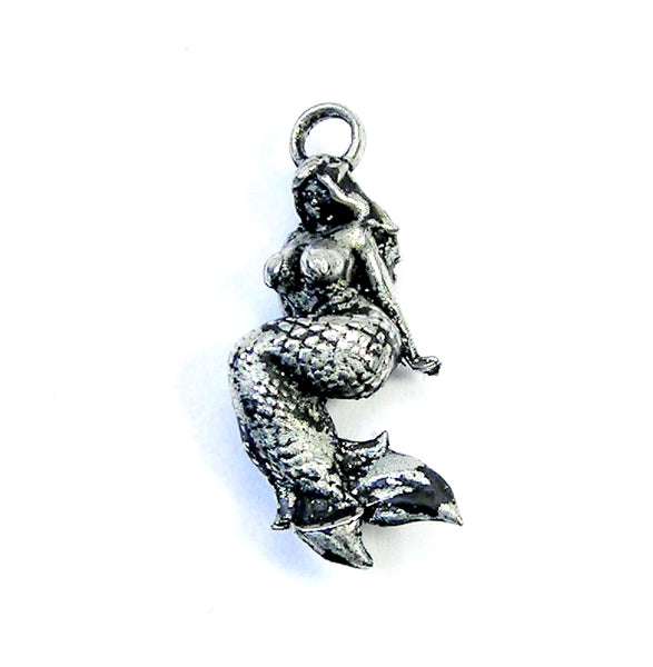 3D Mermaid Genuine American Pewter Charm