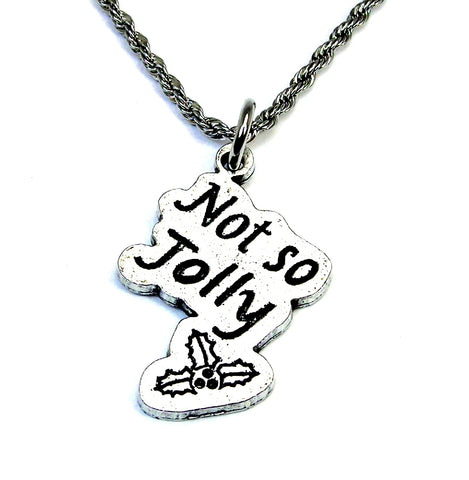 Not so Jolly mistletoe Single Charm Necklace