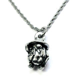 Cowboy Gnome Bad Ass cowgirl 3D  Charm Necklace