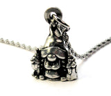 Mother Gnome with her two children with GRANDMA Charm Necklace