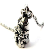 Mother Gnome with her two children Single Charm Necklace