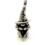 Witch Gnome Riding her Broom 3D Charm Necklace