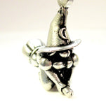 Witch Gnome Riding her Broom 3D Charm Necklace