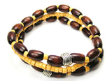 Men's Wood Beaded Bracelet Set of Three