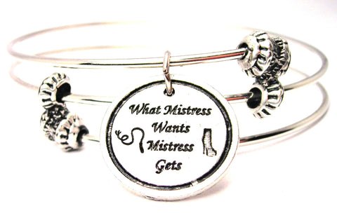 What Mistress Wants Mistress Gets Triple Style Expandable Bangle Bracelet