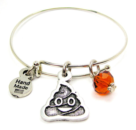 Poop Emoji,  Poop Charm,  Poop Bracelet,  Poop Jewelry,  Bangle Bracelet,  Emoji Bracelet,  Emoji Jewelry