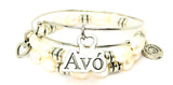 Avo Fresh Water Pearls Expandable Bangle Bracelet Set