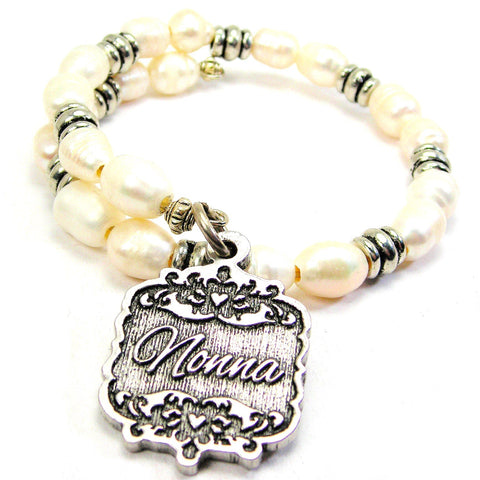 Nonna Victorian Scroll Fresh Water Pearl Wrap Bracelet