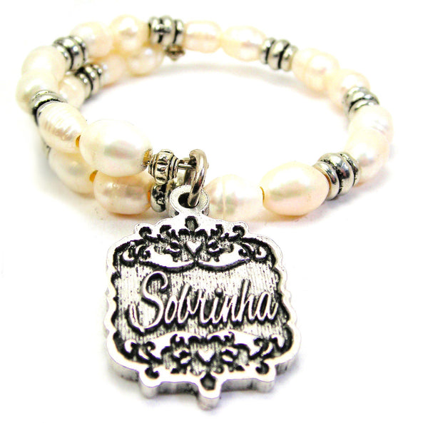 Sobrinha Victorian Scroll Fresh Water Pearl Wrap Bracelet