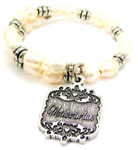 Mother-In-Law Victorian Scroll Fresh Water Pearl Wrap Bracelet