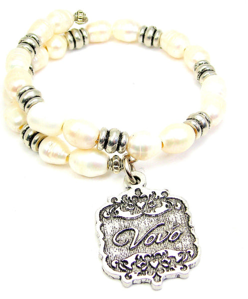 Vovo Victorian Scroll Fresh Water Pearl Wrap Bracelet