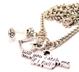 Will You Catch Me If I Fall Necklace with Small Heart