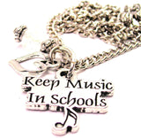 Keep Music In School Necklace with Small Heart