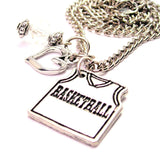 Basketball Jersey Necklace with Small Heart