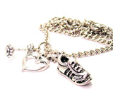 Track And Field Sneaker Necklace with Small Heart