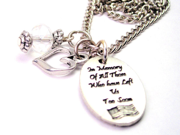 In Memory Of All Those Who Have Left Us Too Soon Necklace with Small Heart