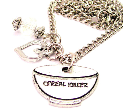 Cereal Killer Necklace with Small Heart