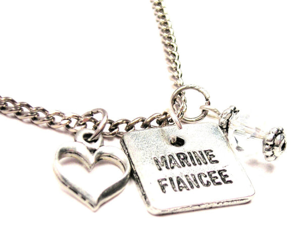 Marine Fiancée Necklace with Small Heart