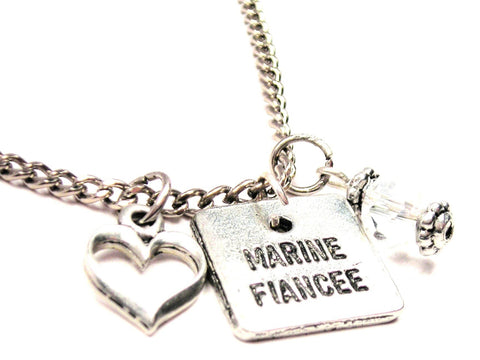 Marine Fiancée Necklace with Small Heart