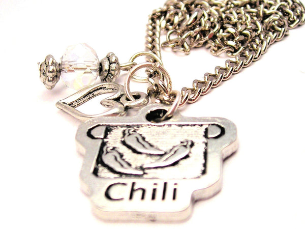 Chili Pot Necklace with Small Heart