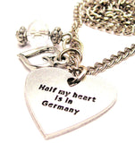 Half My Heart Is In Germany Necklace with Small Heart