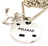 Muah With Cut Outs Necklace with Small Heart