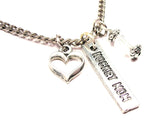 Hockey Mom Tab Necklace with Small Heart