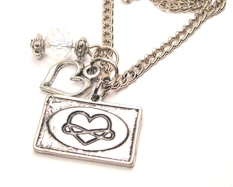 Infinite Love Heart And Crystal Necklace