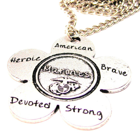 The Marines Flower Large Single Charm Necklace