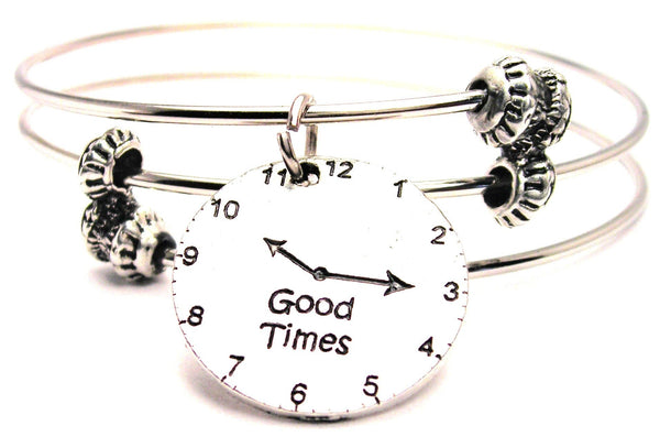 Good Times Clock Triple Style Expandable Bangle Bracelet