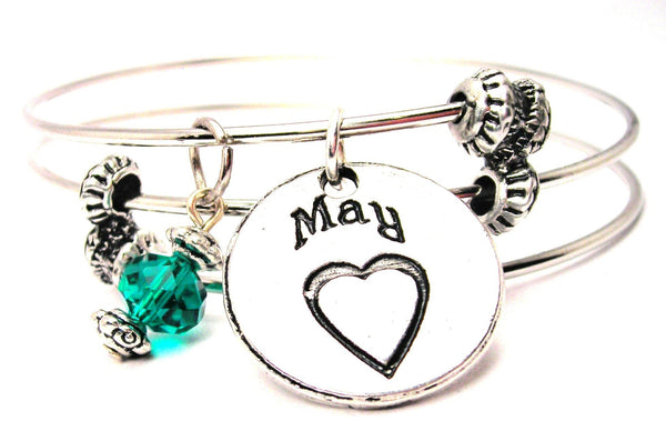 May Circle Triple Style Expandable Bangle Bracelet