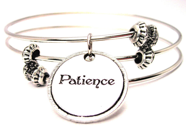 Patience Circle Triple Style Expandable Bangle Bracelet