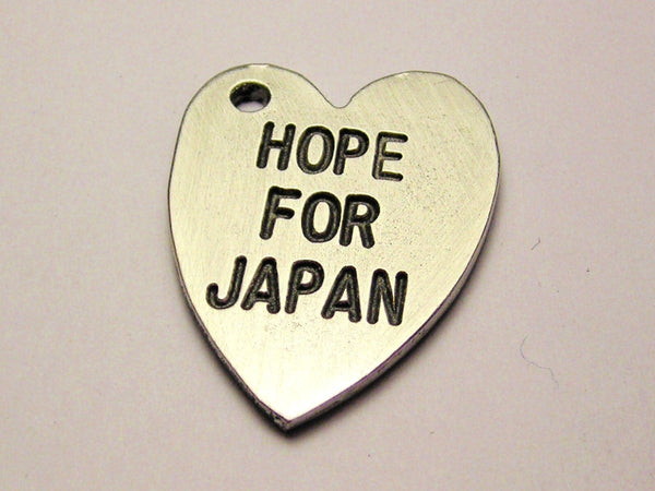 Hope For Japan Heart Genuine American Pewter Charm