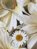 Real Daisy Flower Charm Necklace