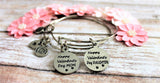 Happy Valentines Day Mom And Daughter Bangle Bracelet Set With Crystal Hearts