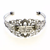 I Love You To The Moon And Back Tiara Cuff Bracelet