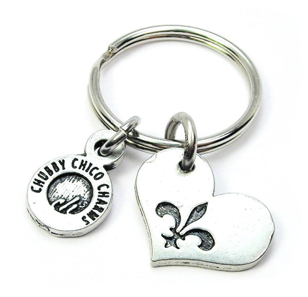 Fleur De Lis Heart Key Chain