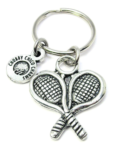 Crossed Tennis Racquets Key Chain