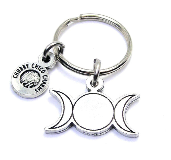 Simple Triple Moon Key Chain