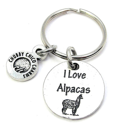 I Love Alpacas Key Chain