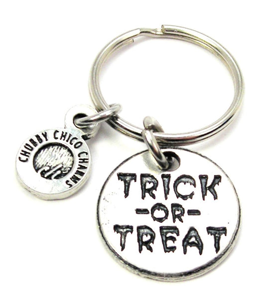 Trick Or Treat Circle Key Chain