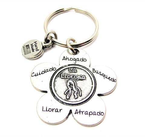 The La Llorona Flower Key Chain