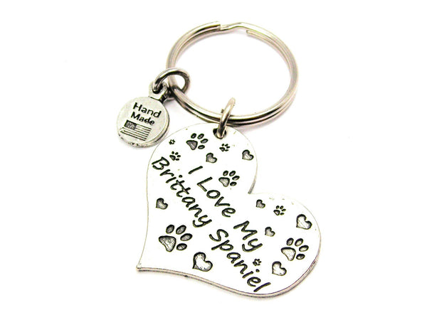 I Love My Brittany Spaniel Key Chain