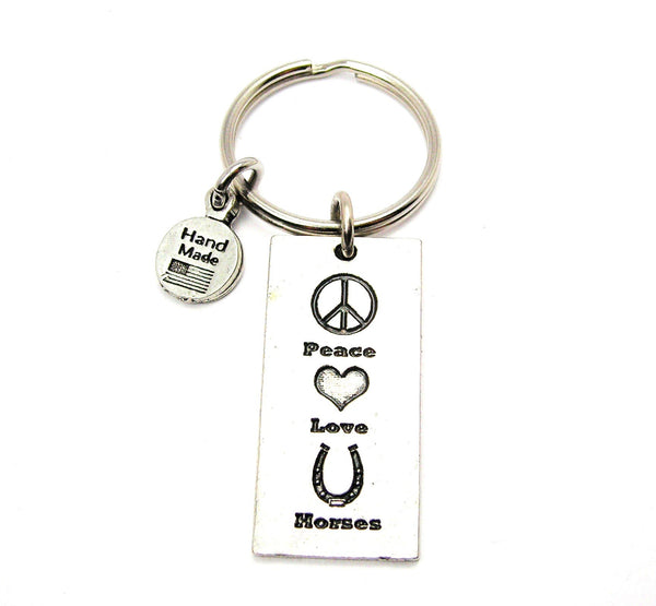 Peace Love Horses Key Chain