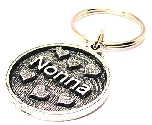 Nonna Circle With Hearts Key Chain