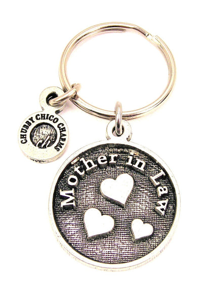 Mother In Law Circle With Hearts Key Chain