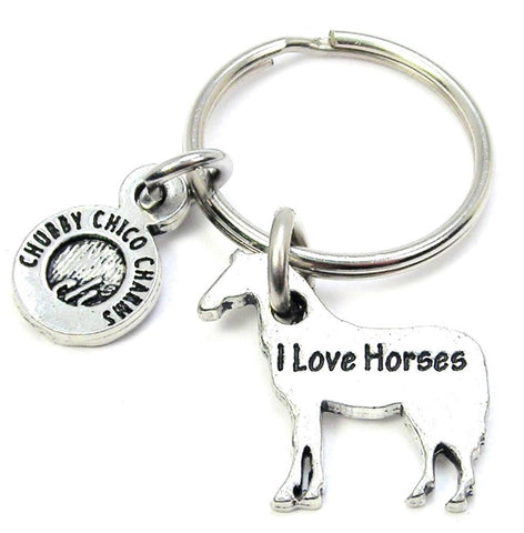 I Love Horses Key Chain